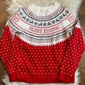 H&M Merry Kissmas Reindeer holiday Sweater XS